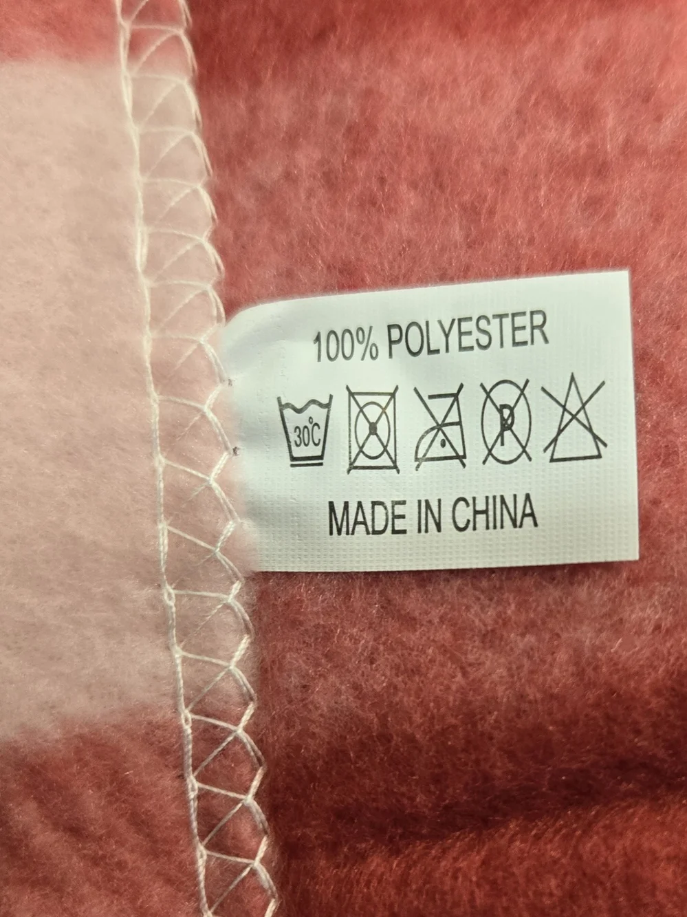 Pink Plaid Fleece Throw Blanket with Ribbon